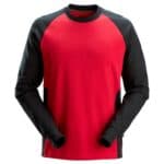 2840 Tweekleurig Sweatshirt Chilirood/Zwart
