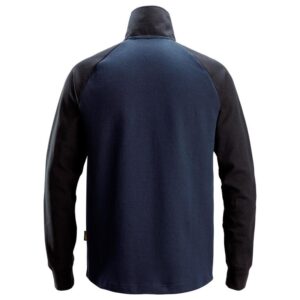 2841 Tweekleurig Sweatshirt met Korte Rits Navy/Zwart