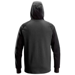 2842 Tweekleurige Hoodie met Korte Rits Grijs/Zwart