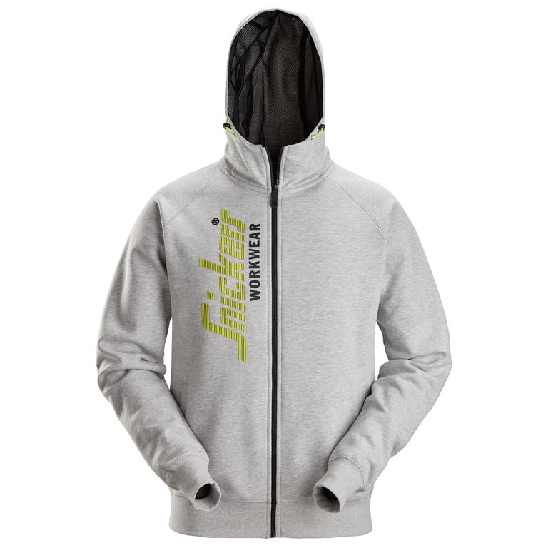 2846 Logo Full-Zip Hoodie Gemeleerd Grijs