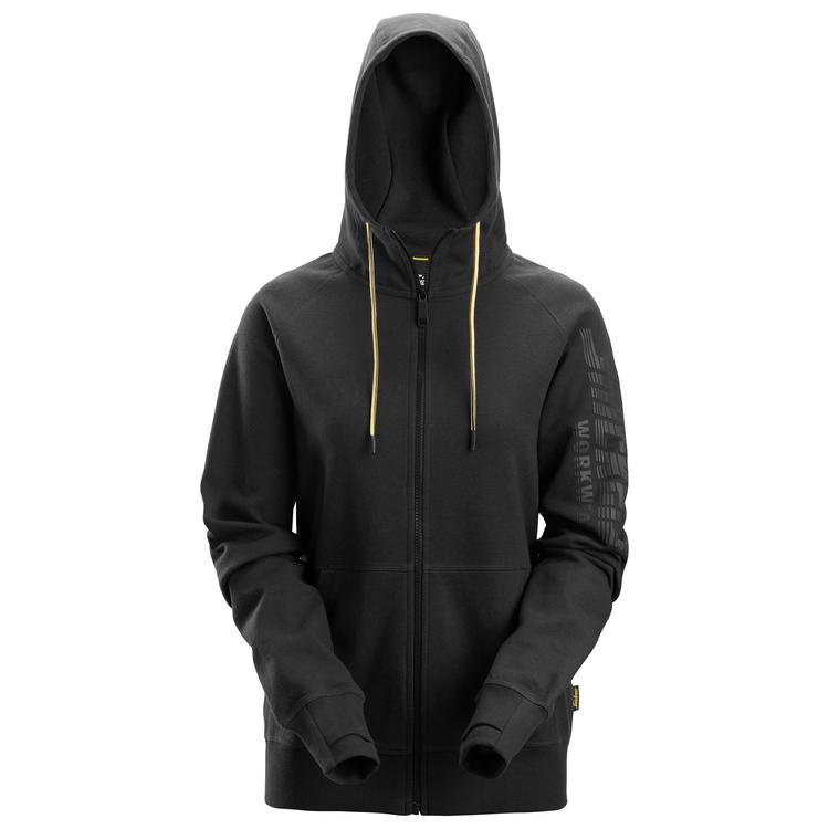 2877 Dames Hoodie Logo Full-Zip Zwart