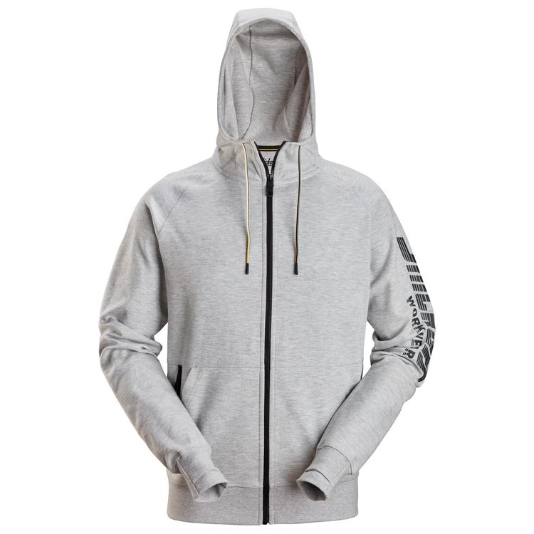 2895 Logo Hoodie Full-Zip Gemeleerd Grijs