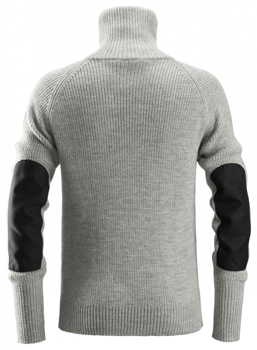 2905 Wollen Sweater 1/2-Zip Gemeleerd grijs