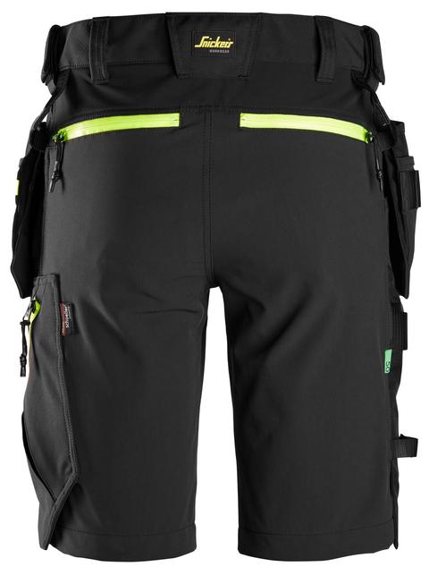 6140 Softshell Stretch Werkshort met Holsterzakken Zwart