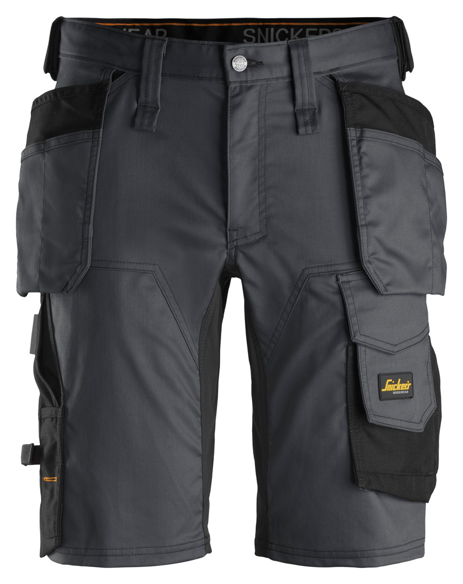 6141 Stretch Werkshort met Holsterzakken Staal Grijs