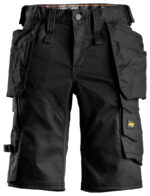 6147 Dames Stretch Werkshort met Holsterzakken Zwart