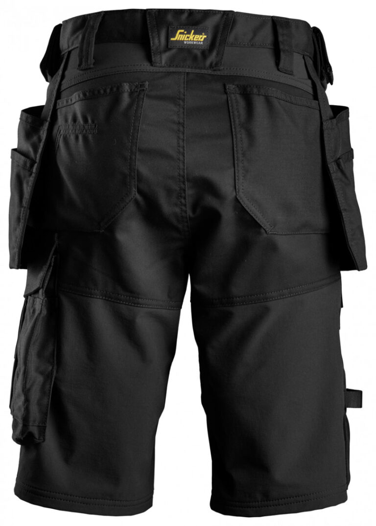 6147 Dames Stretch Werkshort met Holsterzakken Zwart
