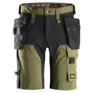 6175 Full Stretch Werkshort met Holsterzakken Khaki