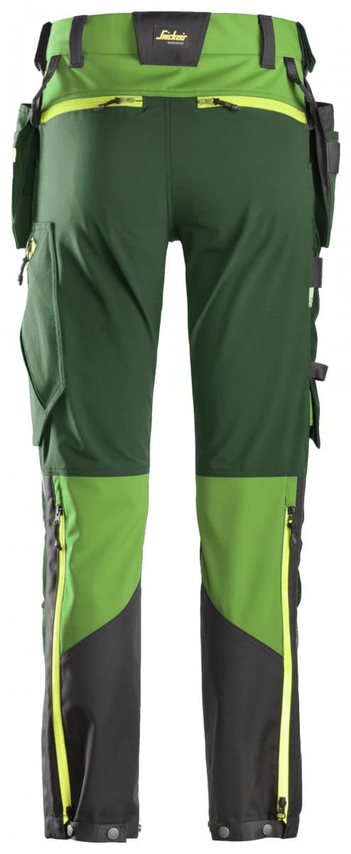 6940 Softshell Stretch Werkbroek met Holsterzakken Groen