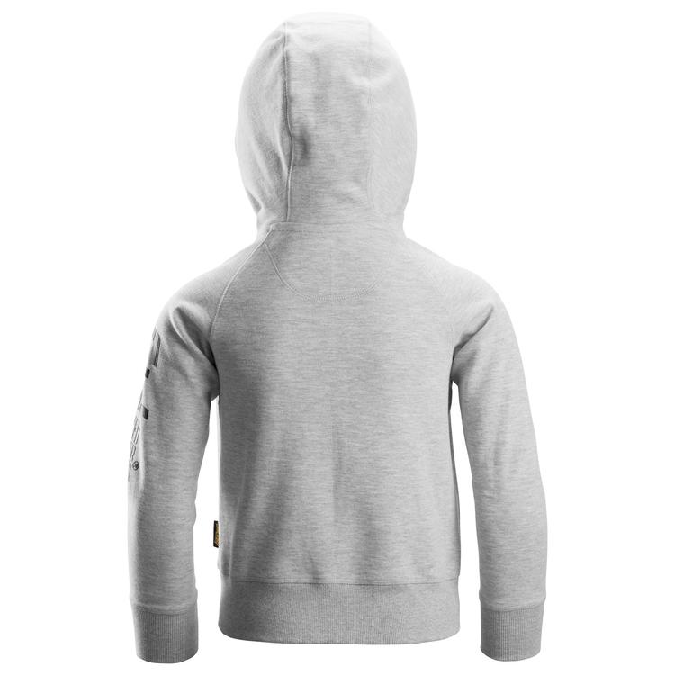 7512 Junior Hoodie Logo Full-Zip Gemeleerd Grijs