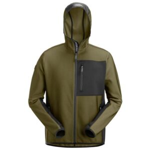 8044 Flexi Tussenlaag Hoodie met Rits Khaki