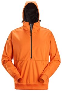 8400 Windblocker Stretch Hoodie met Halve Rits Oranje