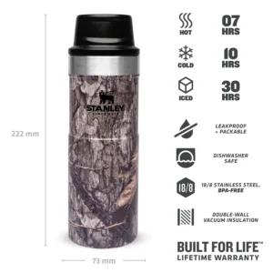 Trigger Action Travel Mug Thermos 0,47L Coutry Mossy Oak