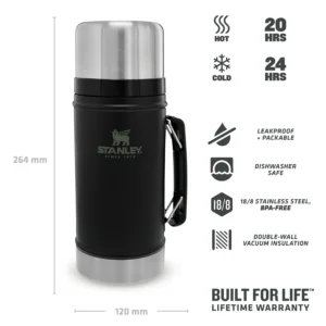 Legendary Classic Food Jar Thermos 0,94L Mat Zwart