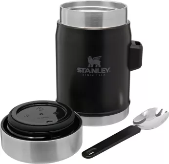 The Legendary Food Jar en Spork 0.4L Mat Zwart