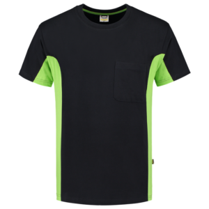 T-Shirt Bicolor Borstzak Blacklime