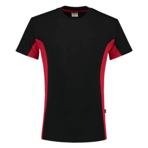 T-Shirt Bicolor Borstzak Blackred