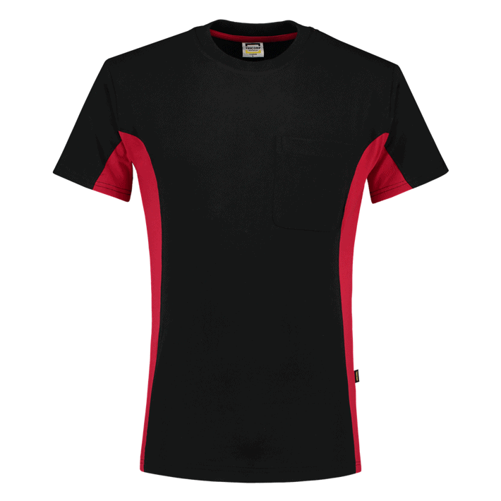 T-Shirt Bicolor Borstzak Blackred
