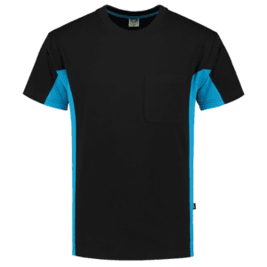 T-Shirt Bicolor Borstzak Blackturq