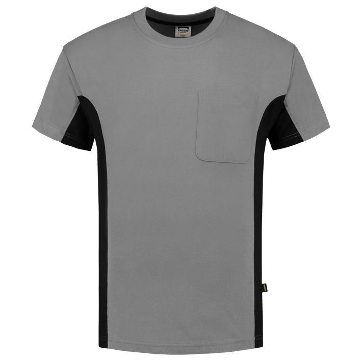 T-Shirt Bicolor Borstzak greyBlack