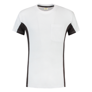 T-Shirt Bicolor Borstzak WhiteDGrey