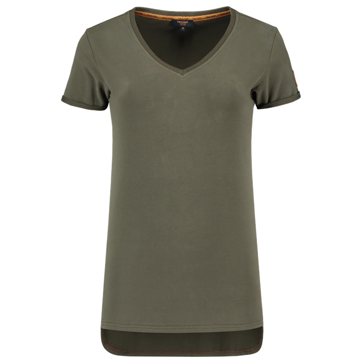 T-Shirt Premium V Hals Dames Army