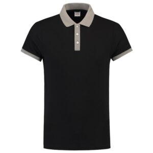 Poloshirt Bicolor Fitted BlackGrey