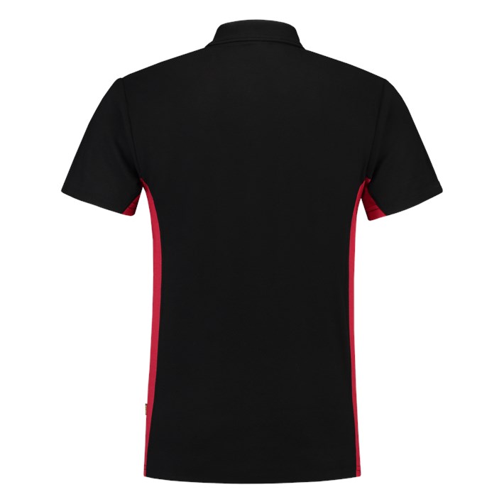 Poloshirt Bicolor Borstzak Blackred