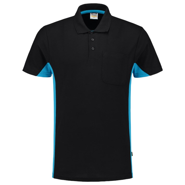 Poloshirt Bicolor Borstzak Blackturq