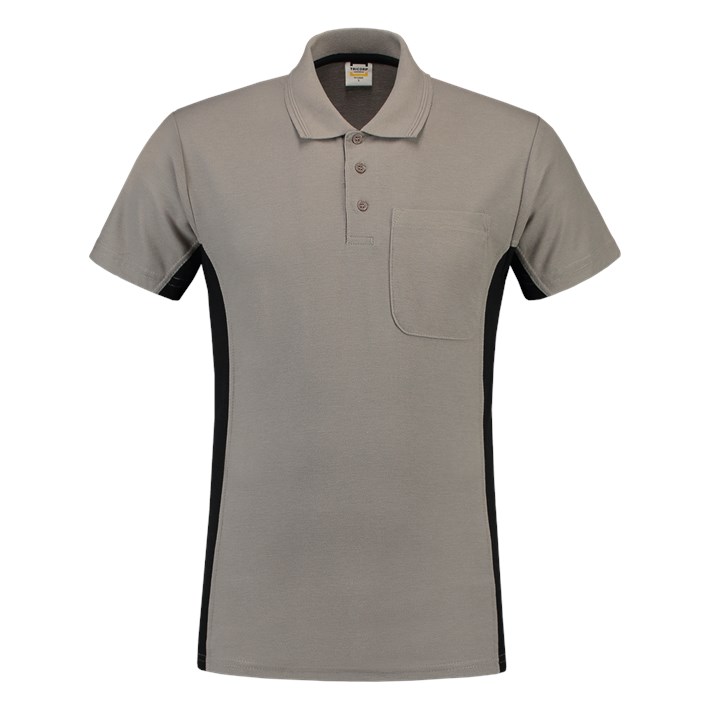 Poloshirt Bicolor Borstzak greyBlack