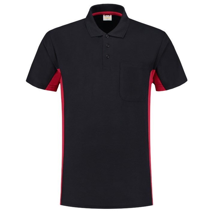 Poloshirt Bicolor Borstzak NavyRed