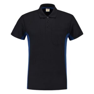 Poloshirt Bicolor Borstzak Navyroyal