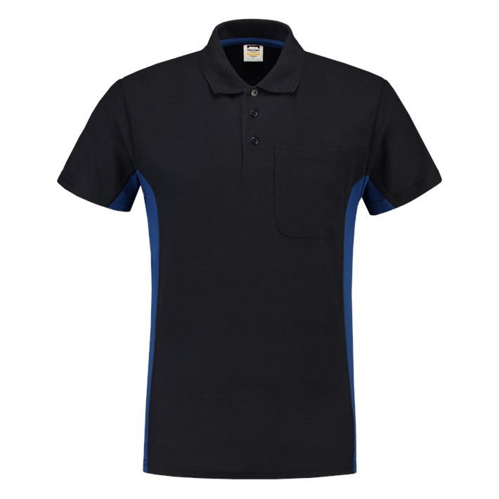 Poloshirt Bicolor Borstzak Navyroyal