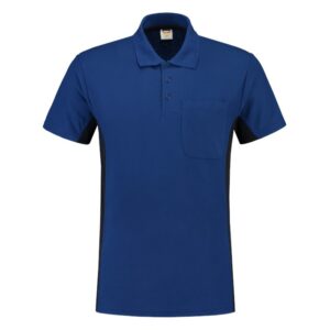 Poloshirt Bicolor Borstzak Royalnavy