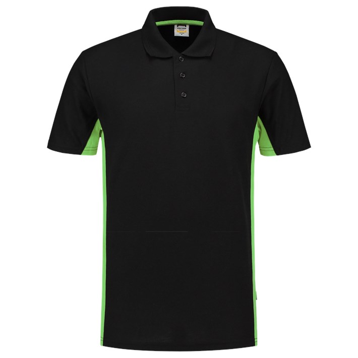 Poloshirt Bicolor Blacklime