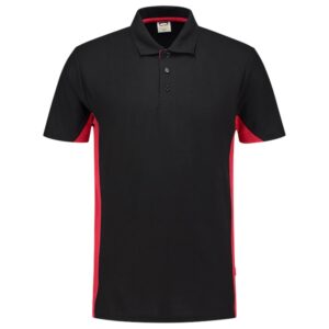 Poloshirt Bicolor Blackred