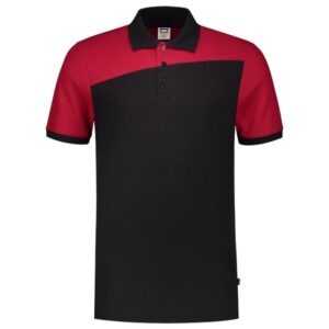 Poloshirt Bicolor Naden Blackred