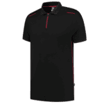 202703 Poloshirt Accent Black/Red