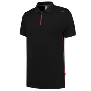 202703 Poloshirt Accent Black/Red