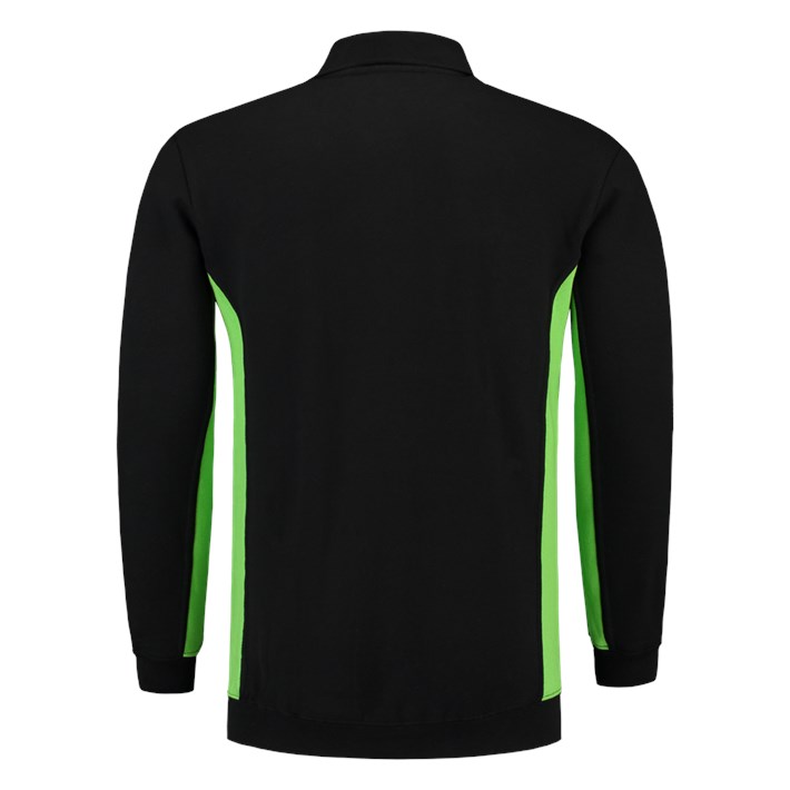 Polosweater Bicolor Borstzak Blacklime