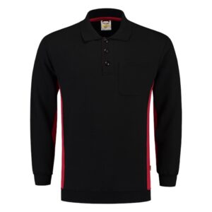 Polosweater Bicolor Borstzak Blackred