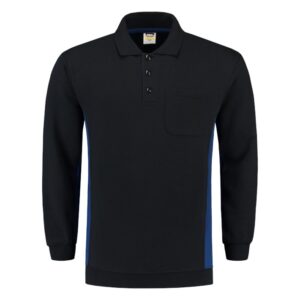 Polosweater Bicolor Borstzak Navyroyal