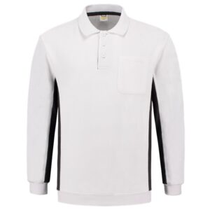 Polosweater Bicolor Borstzak WhiteDGrey
