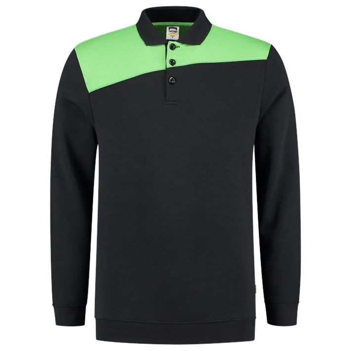 Polosweater Bicolor Naden Blacklime