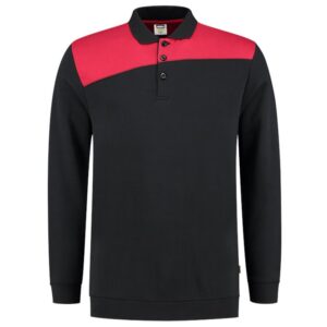 Polosweater Bicolor Naden Blackred
