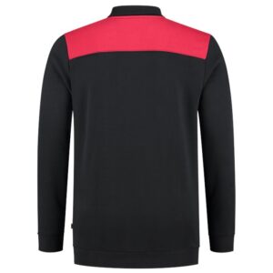 Polosweater Bicolor Naden Blackred