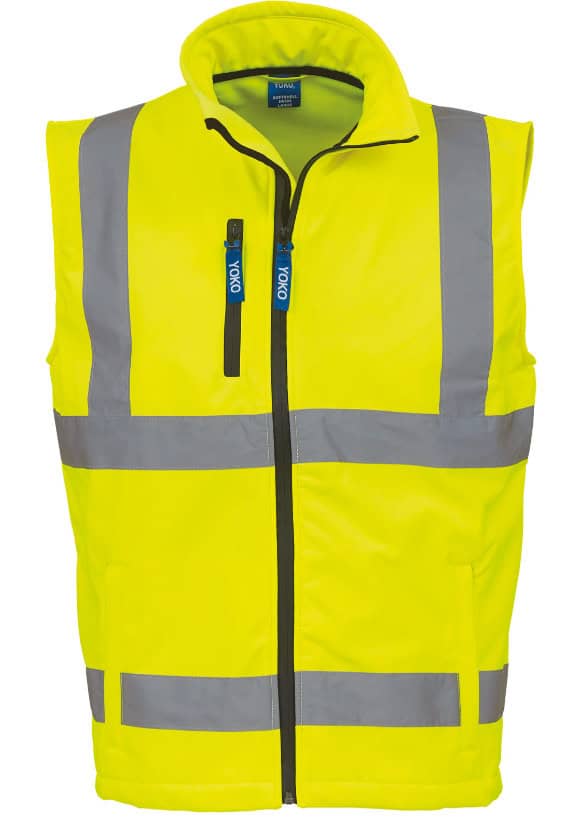 YHV006 Softshell Bodywarmer High-Vis Geel