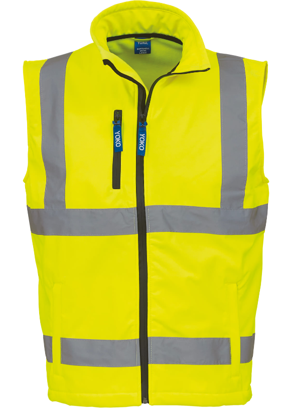 YHV006 Softshell Bodywarmer High-Vis Geel