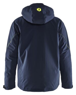 4484 Lichtgewicht Winterjas met 4-Weg Stretch Donker Marineblauw/High Vis Geel