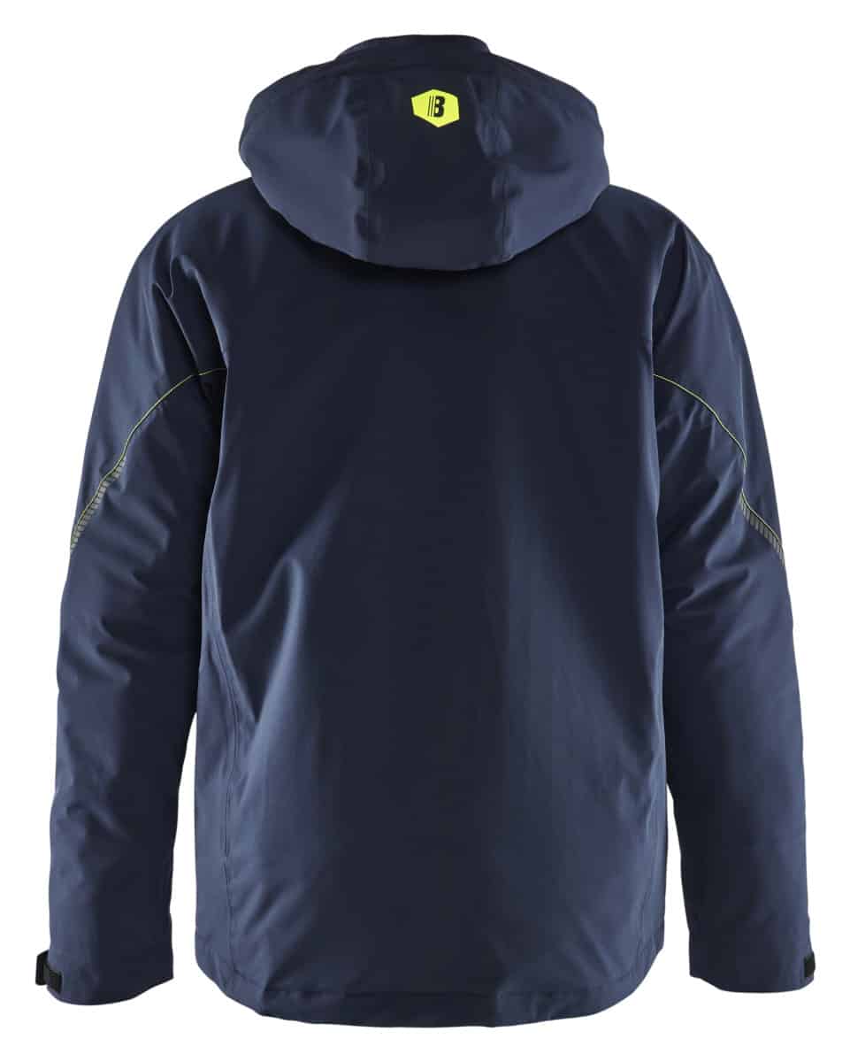 4484 Lichtgewicht Winterjas met 4-Weg Stretch Donker Marineblauw/High Vis Geel